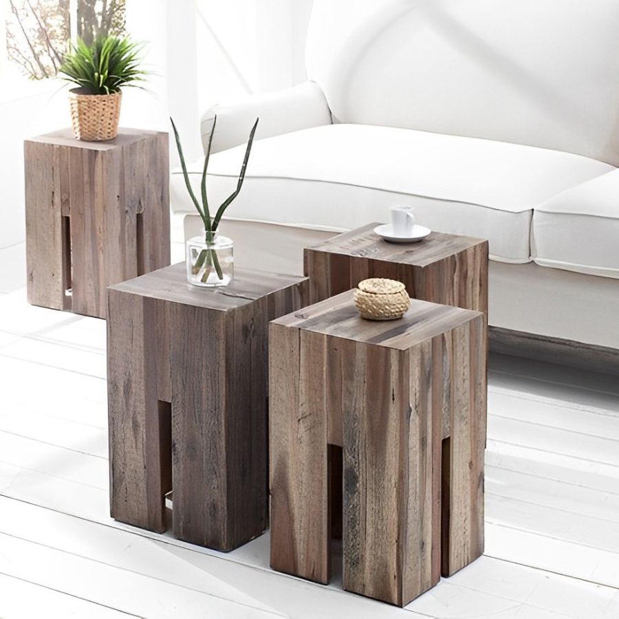 Elegant Side Table CASTLE 30cm Driftwood - NikTan Export