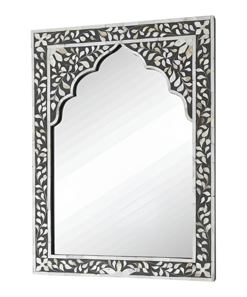 Niktan Export Mother of Pearl Mirror Exquisite Artisanal Craftsmanship Handcrafted - NikTan Export