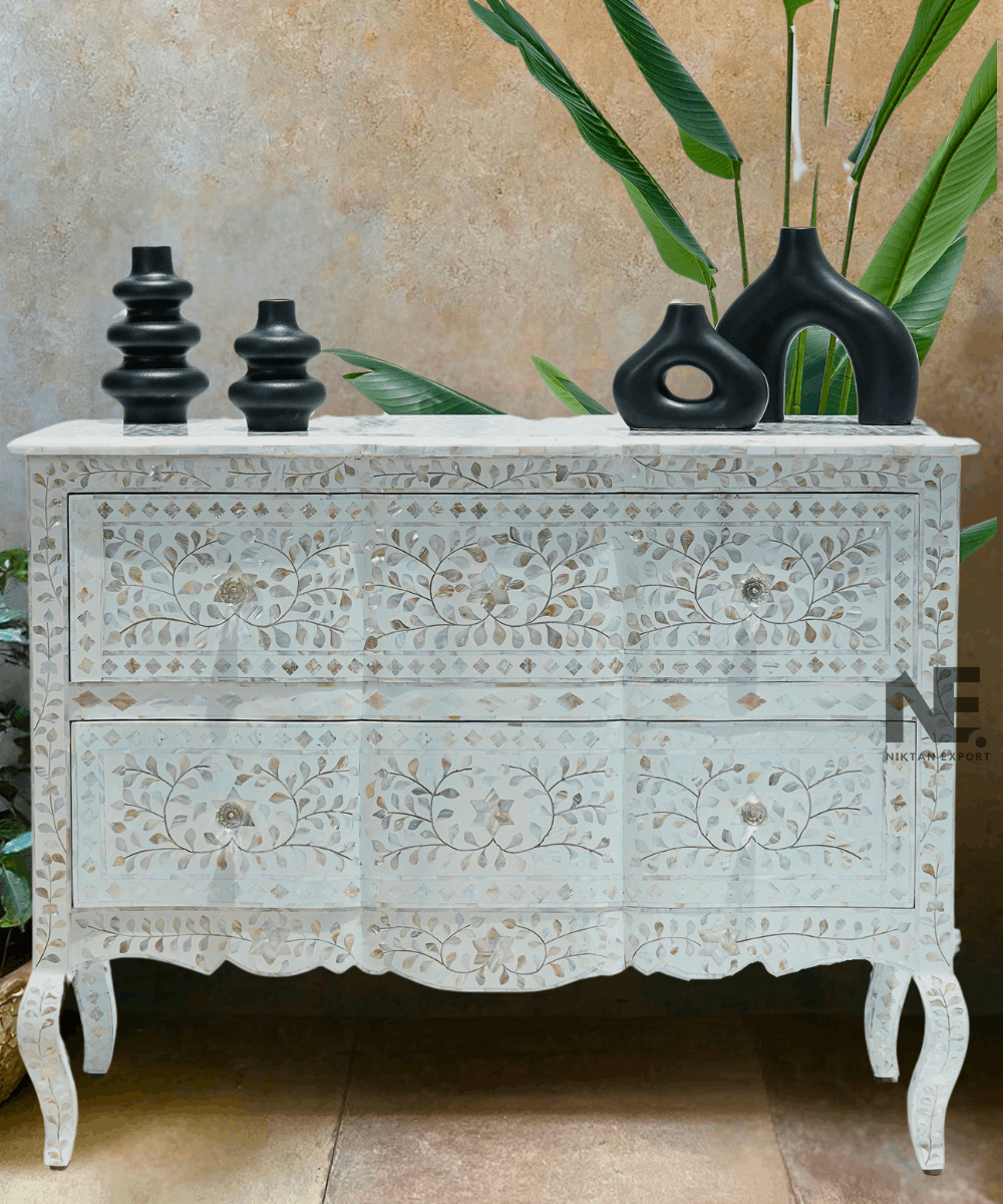 Elegant Sandalwood Frame with Glass Knobs