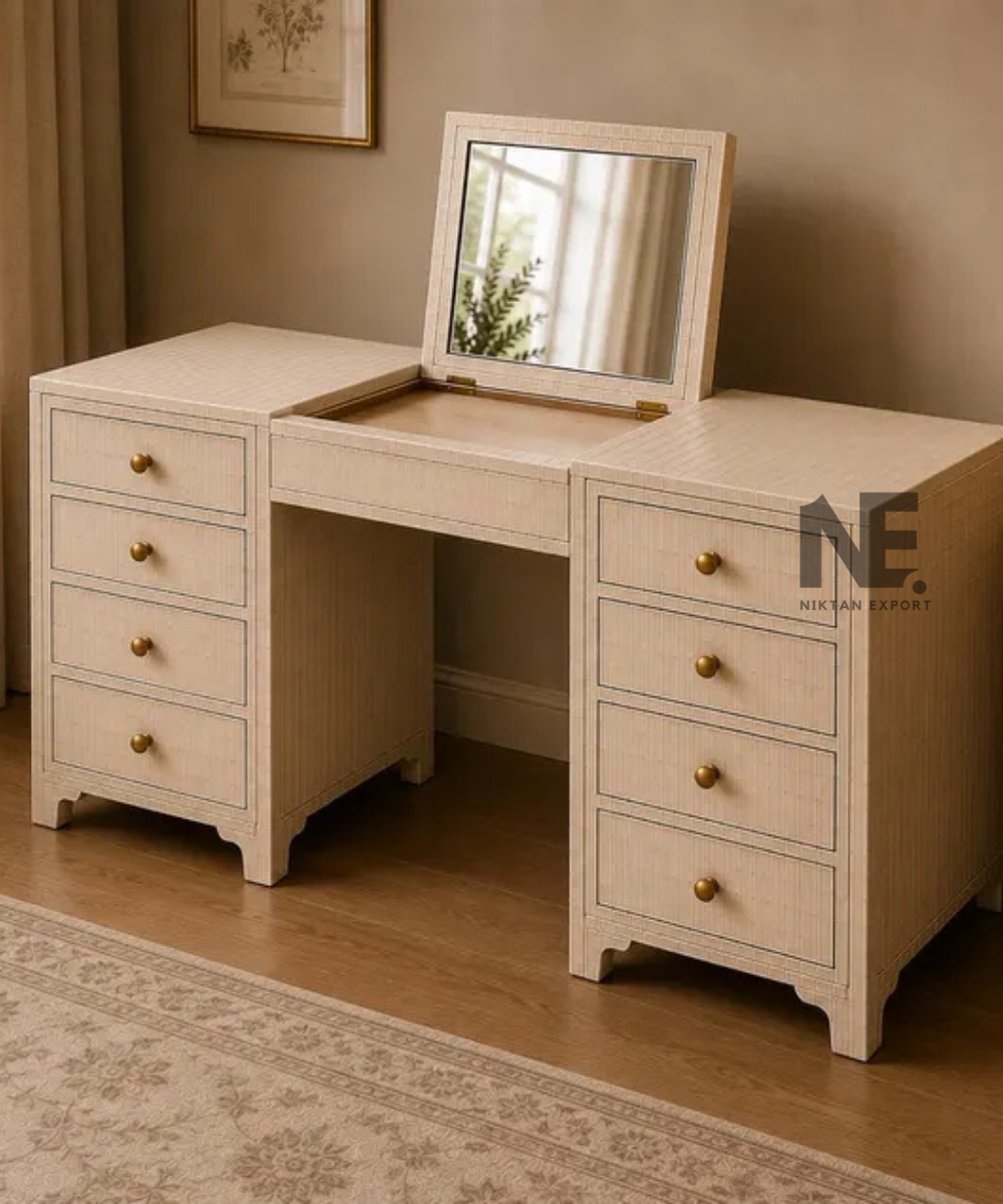 Handmade bone strip vanity desk