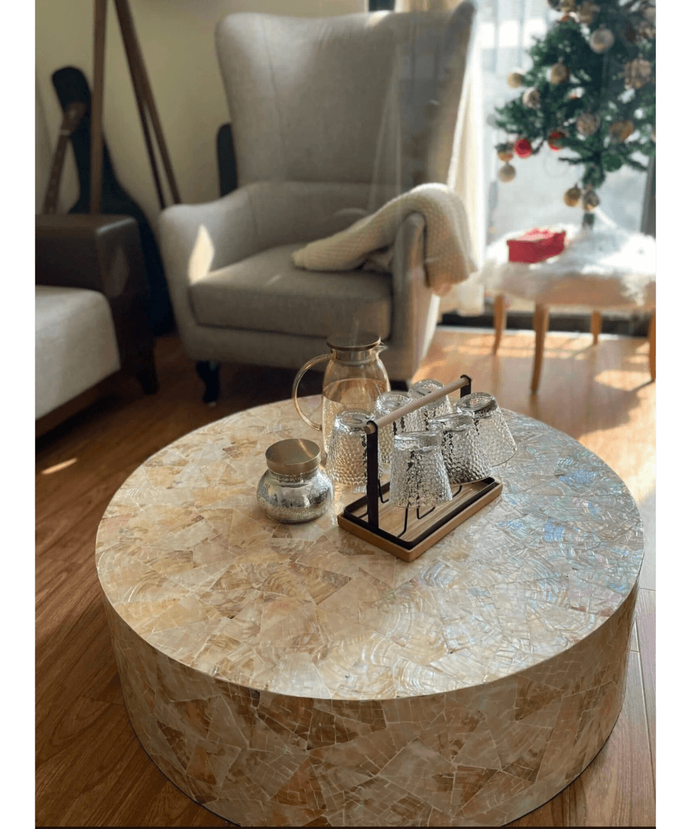 Niktan Export Mother of Pearl Round Coffee Table - NikTan Export