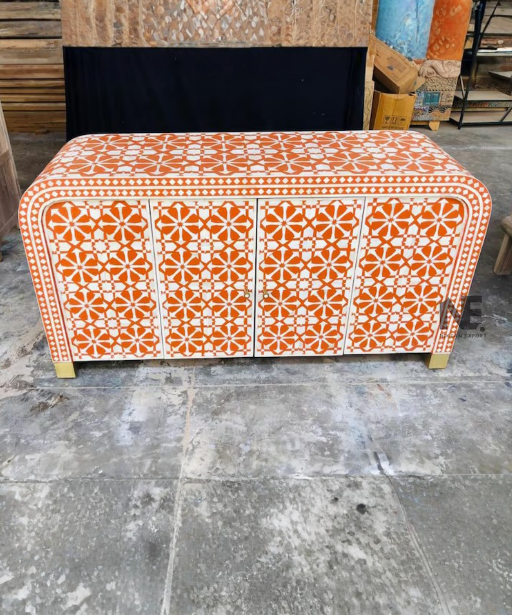 Orange bone inlay sideboard