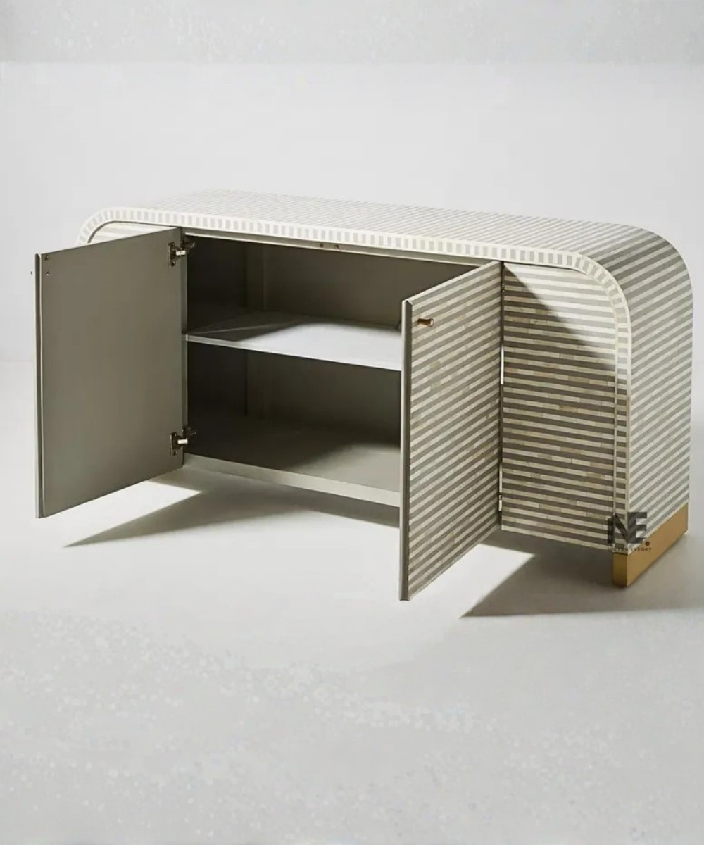 Grey waterfall bone inlay sideboard