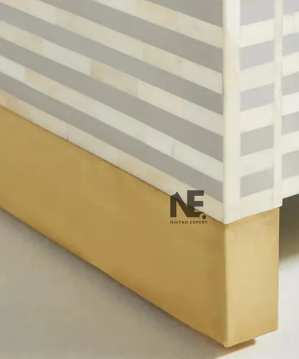 Grey bone inlay storage cabinet