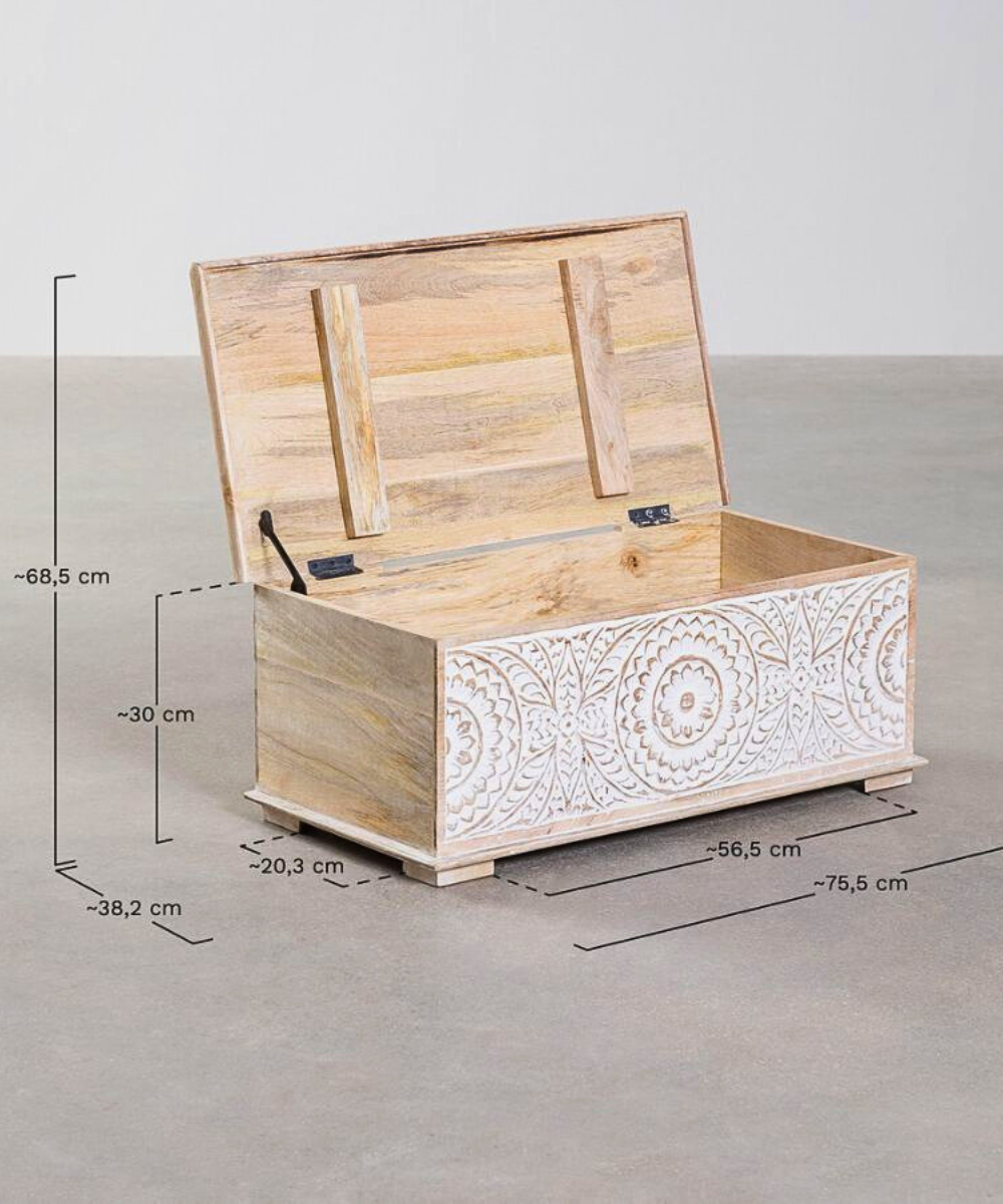 Side angle highlighting the solid wood craftsmanship