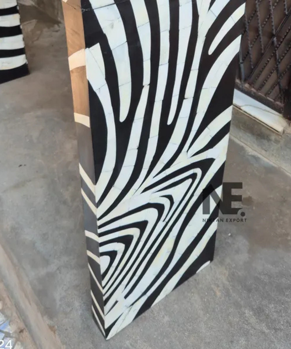 Solid mango wood bone inlay console table