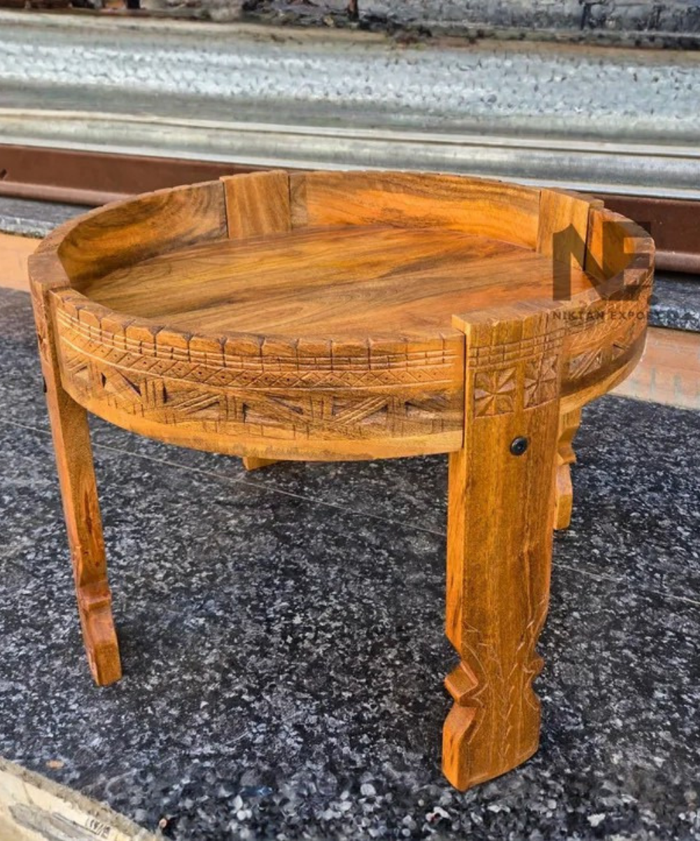 Handmade wooden Chakki table for living room