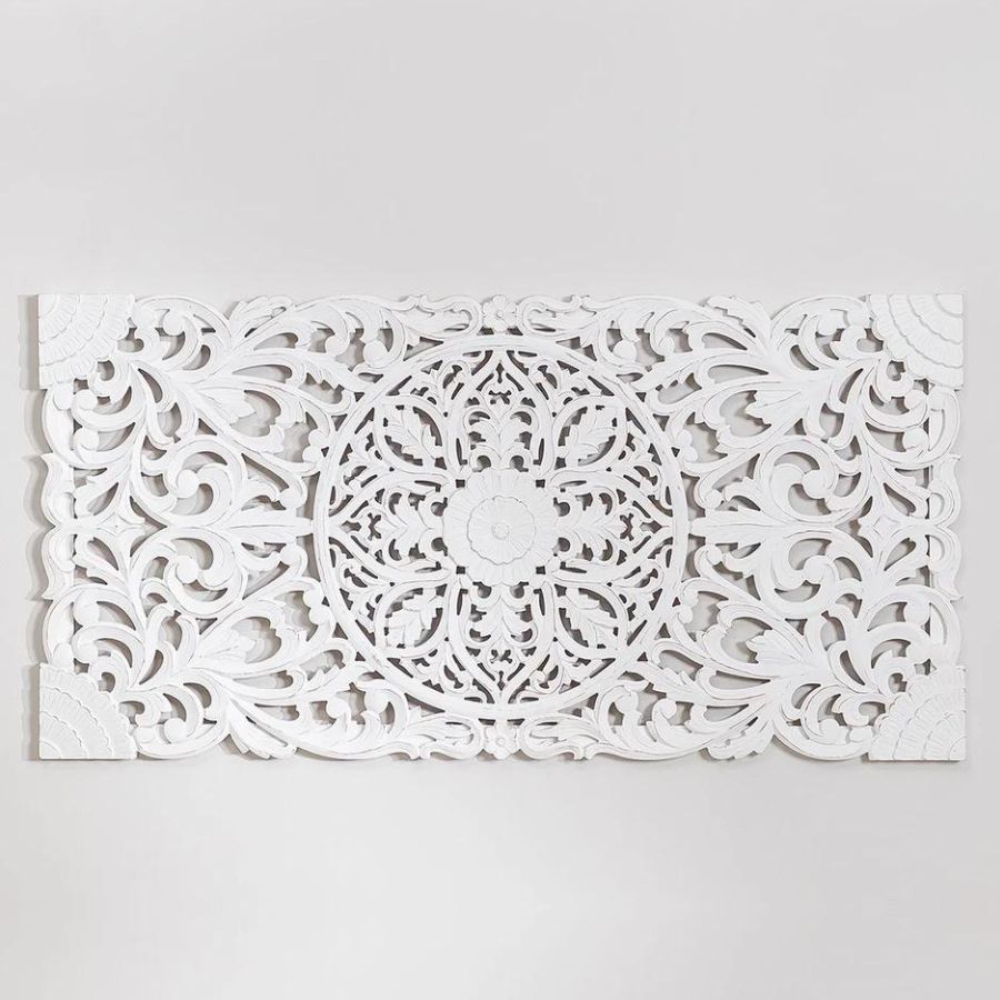 Solid Wood White Headboard