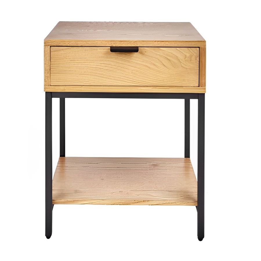 Industrial Bedside Table With Drawer 40cm - NikTan Export