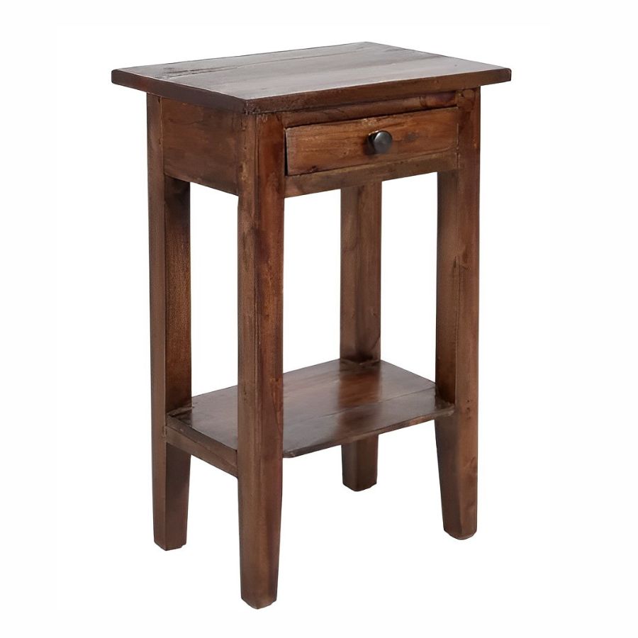 Solid Side Table HEMINGWAY 55cm Mahogany Shabby