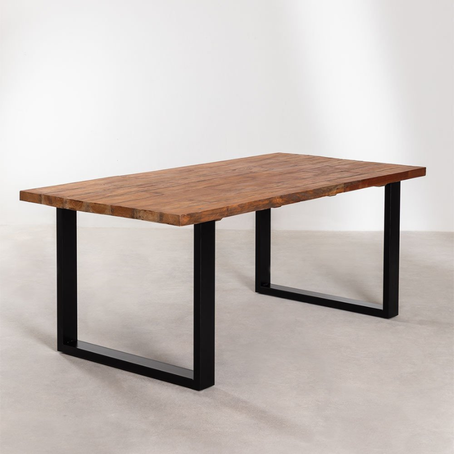 Rectangular Dining Table in Recycled Wood (200x100 cm)