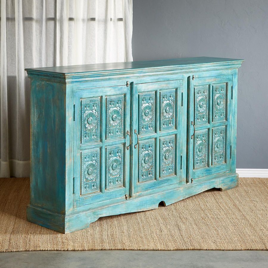 Sangariya Hand Carving Wood Sideboard