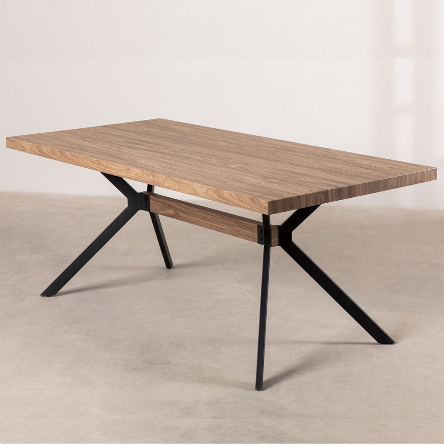 Rectangular Folding Dining Table in Solidwood and Steel (200x100 cm)