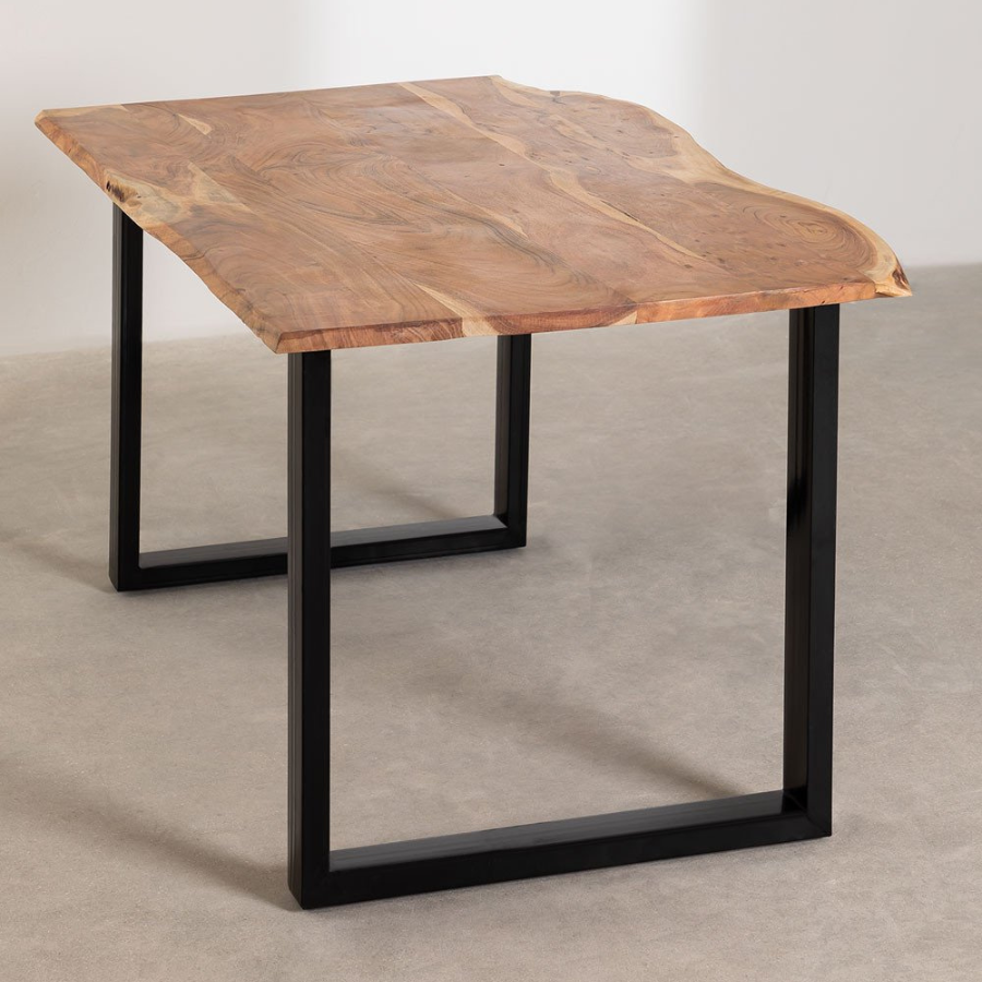 Rectangular Liveedge Dining Table in Recycled Wood