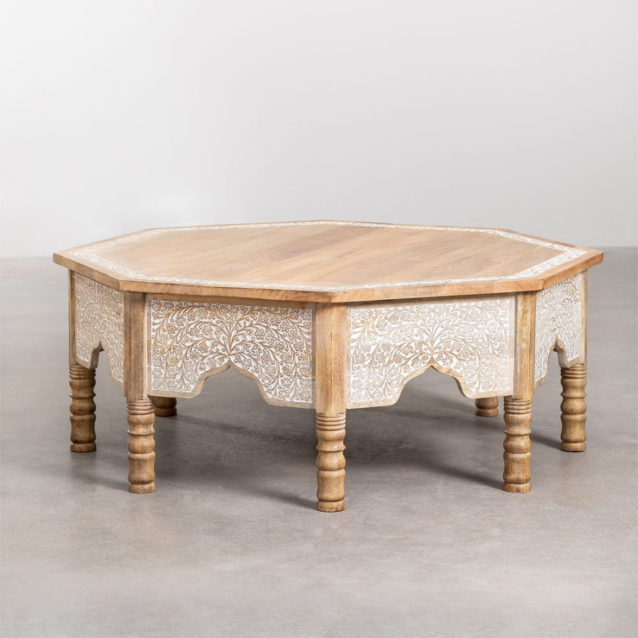 Handcarving Distress Mango Wood Coffee Table - NikTan Export