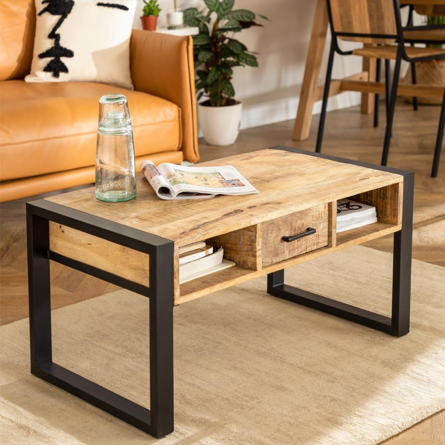 Coffee Table in Recycled Wood (90x45 cm) - NikTan Export