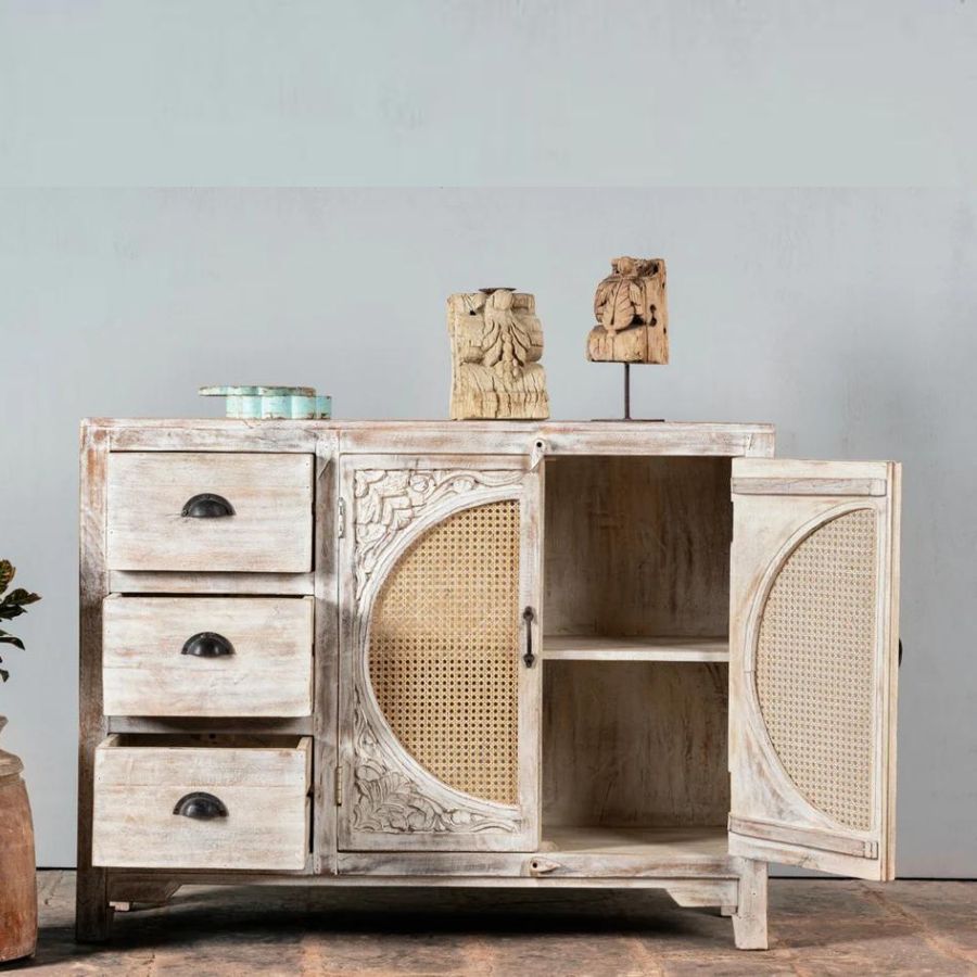 HandCarved Cane Sideboard - NikTan Export