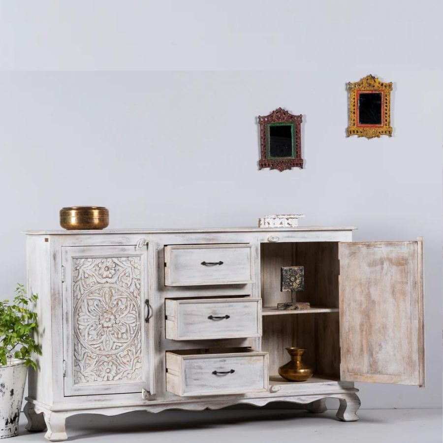 Hand carved Vintage Style Sideboard - NikTan Export