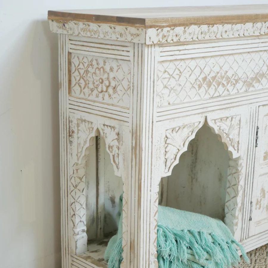 Hand Carved Jharokha Design Sideboard - NikTan Export