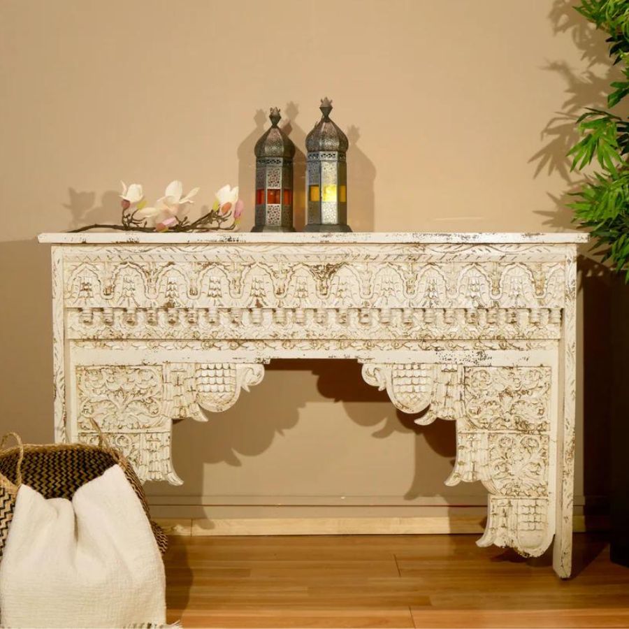 Hand carved Console Table In Indian Style - NikTan Export