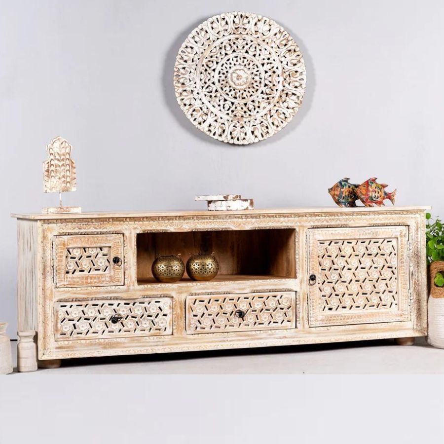 Jaali Carved Style Tv-Unit - NikTan Export