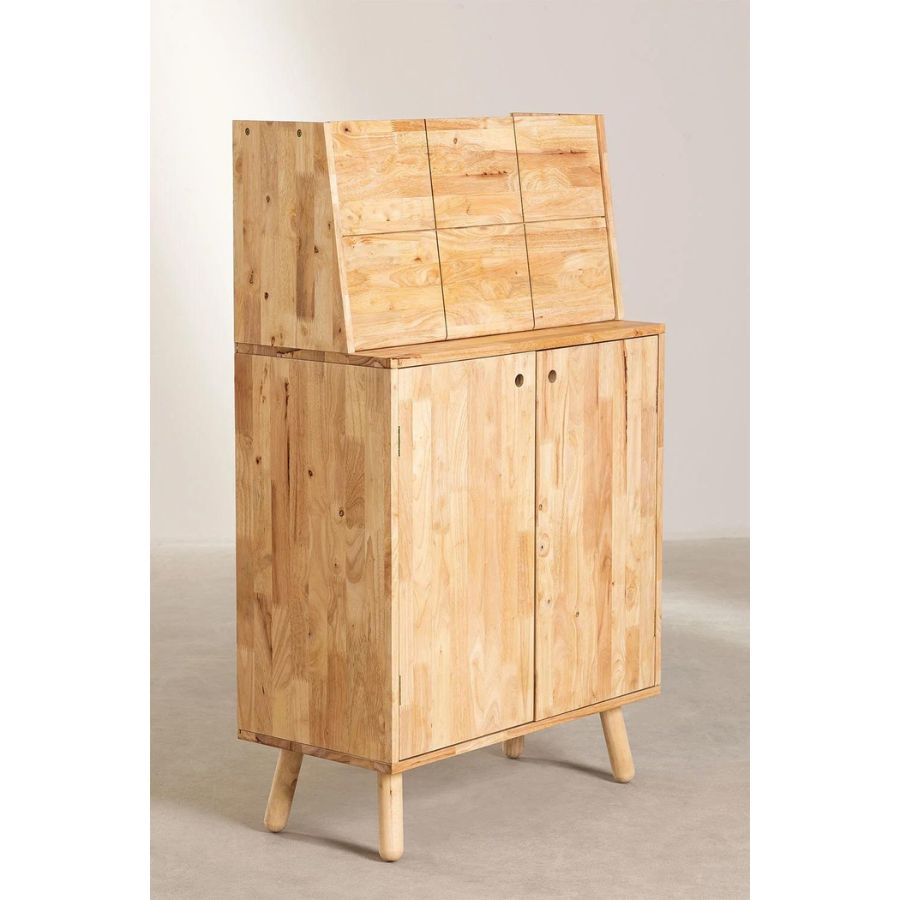 Solid Wood Jodhana Natural Bar Cabinet