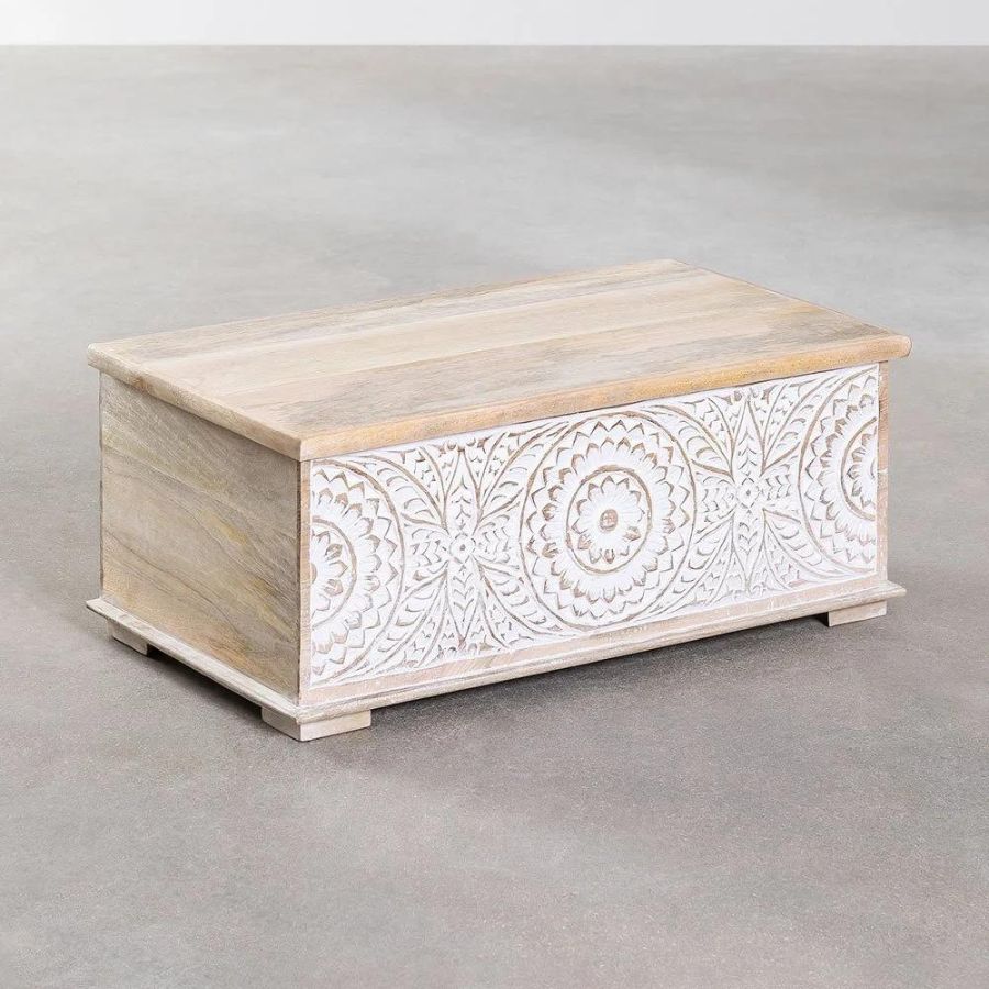 Solid Wood Ghera Floral White Trunk