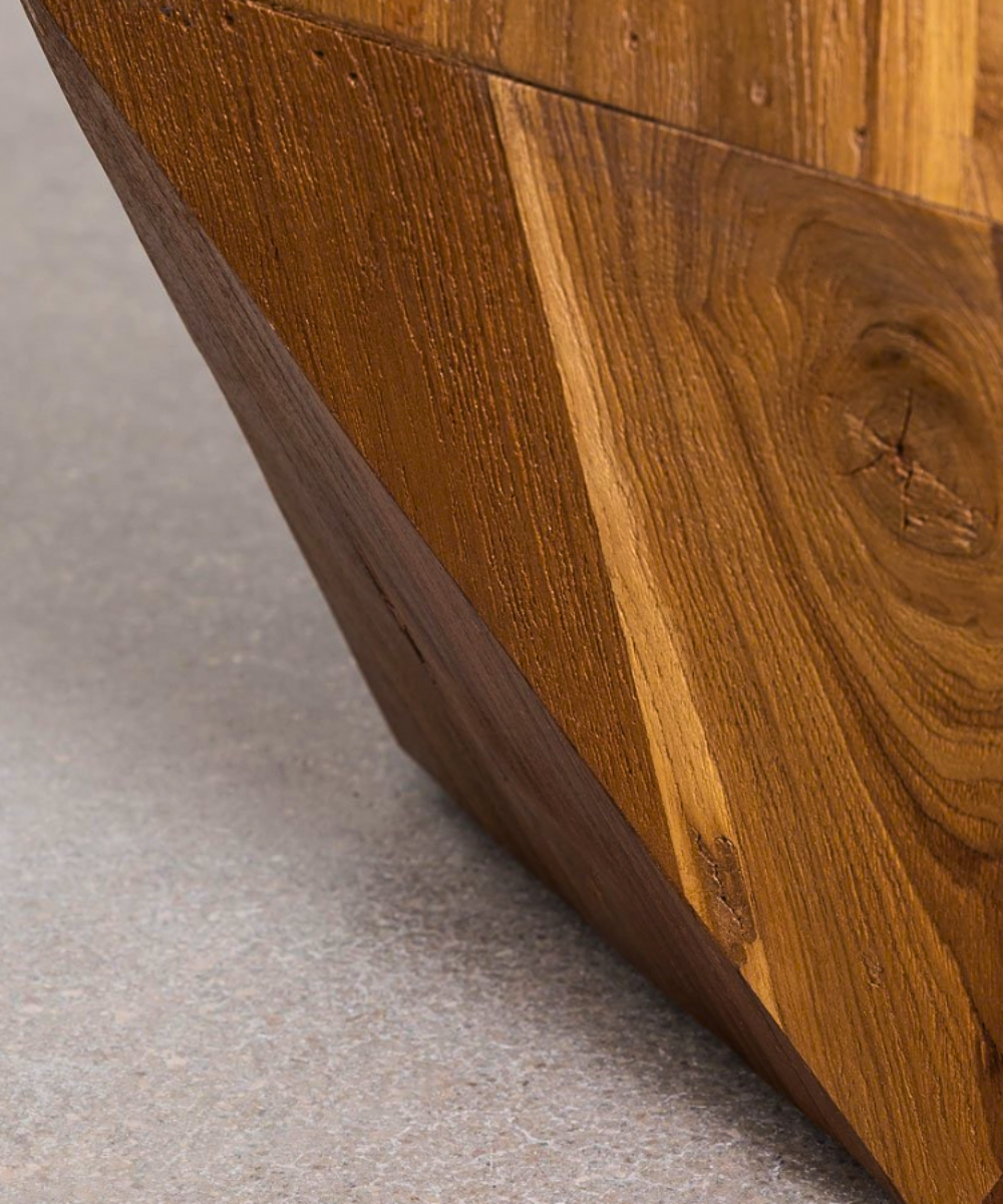 Eco-Friendly Teak Wood Coffee Table – Unique Diamond Shape