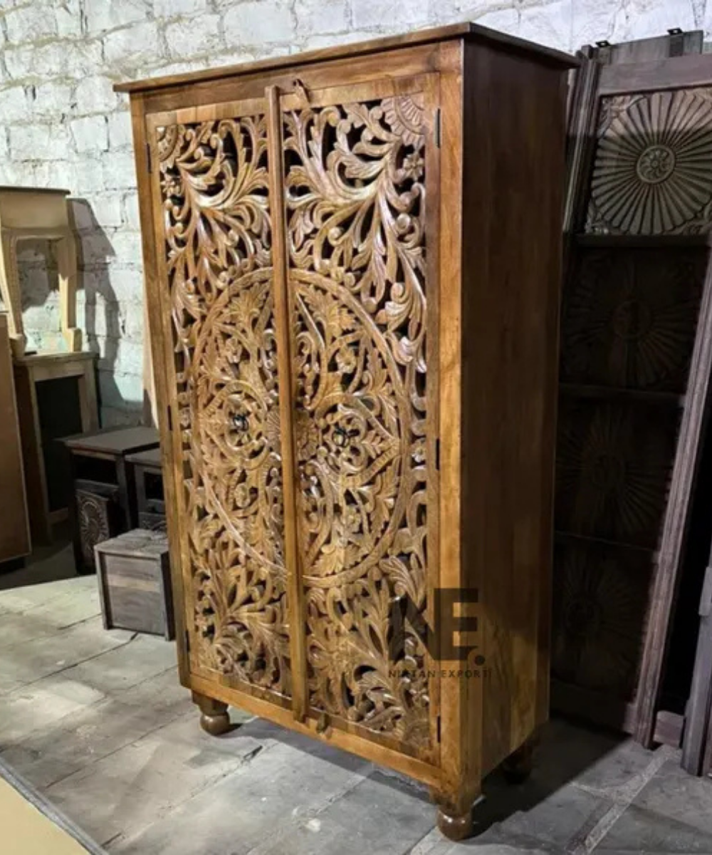solid mango wood armoire handmade in India