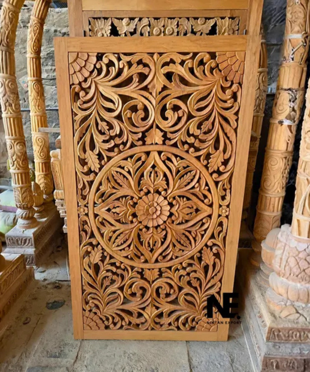 floral carved solid wood wardrobe cabinet