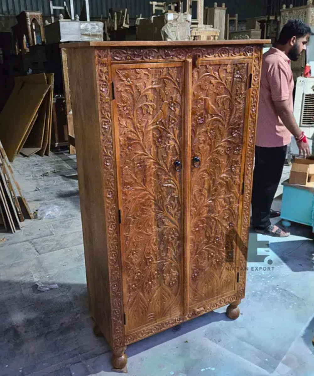 solid mango wood armoire handmade in India