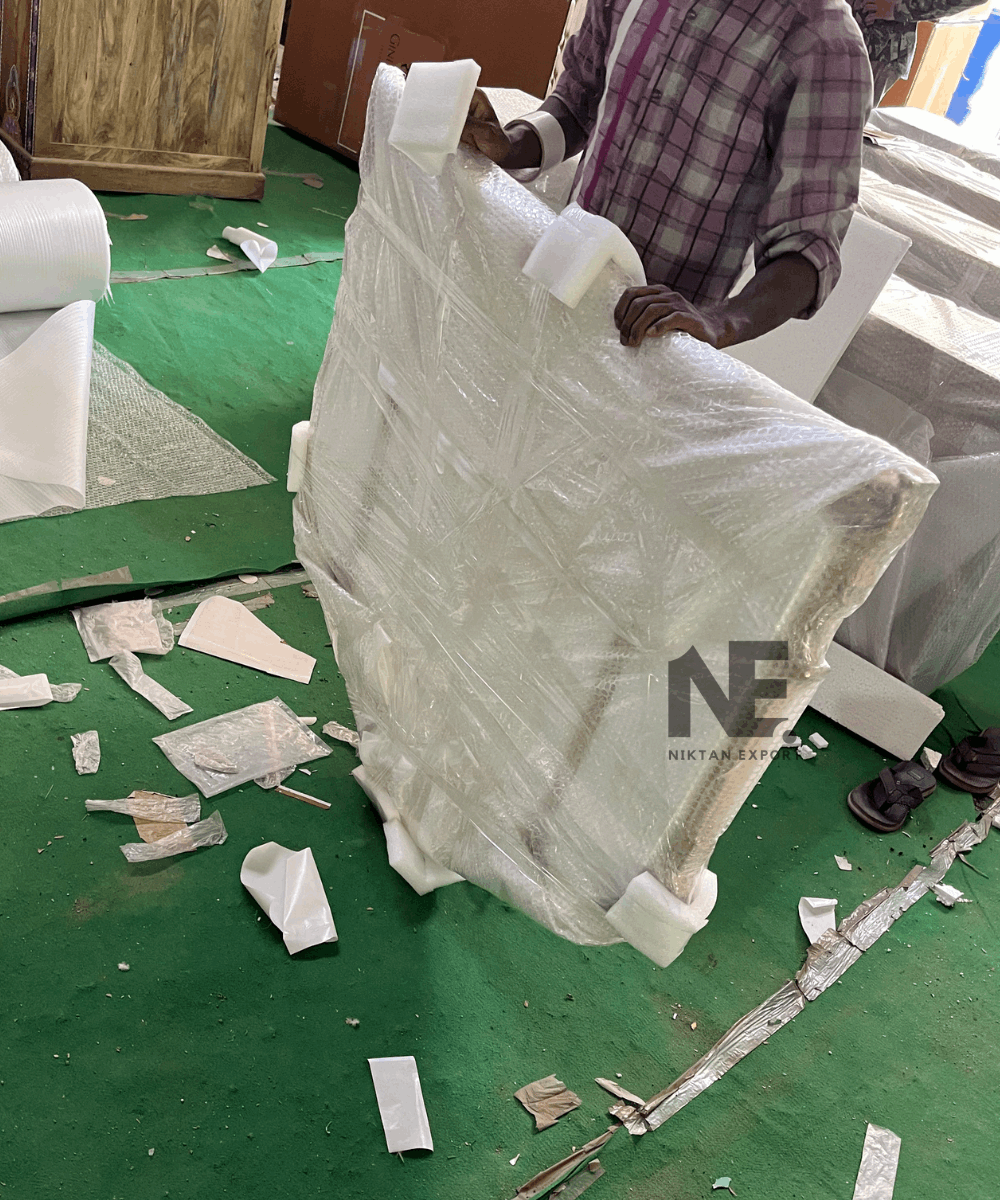 Double-boxed shipping method with foam inserts for added safety