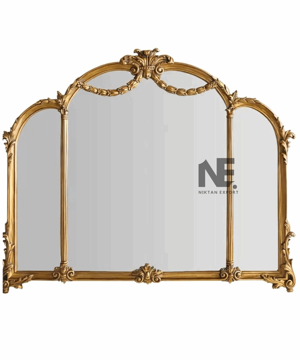 Close-up of antique gold floral carving