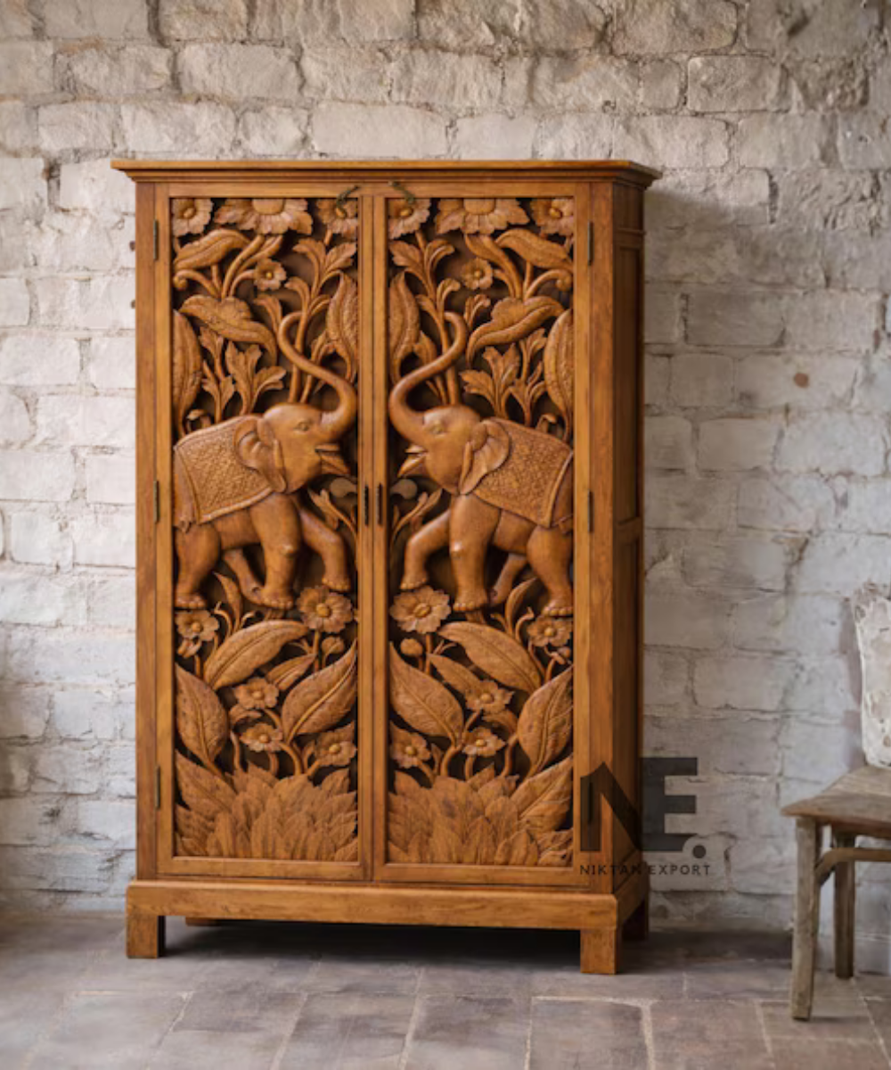 solid mango wood elephant armoire