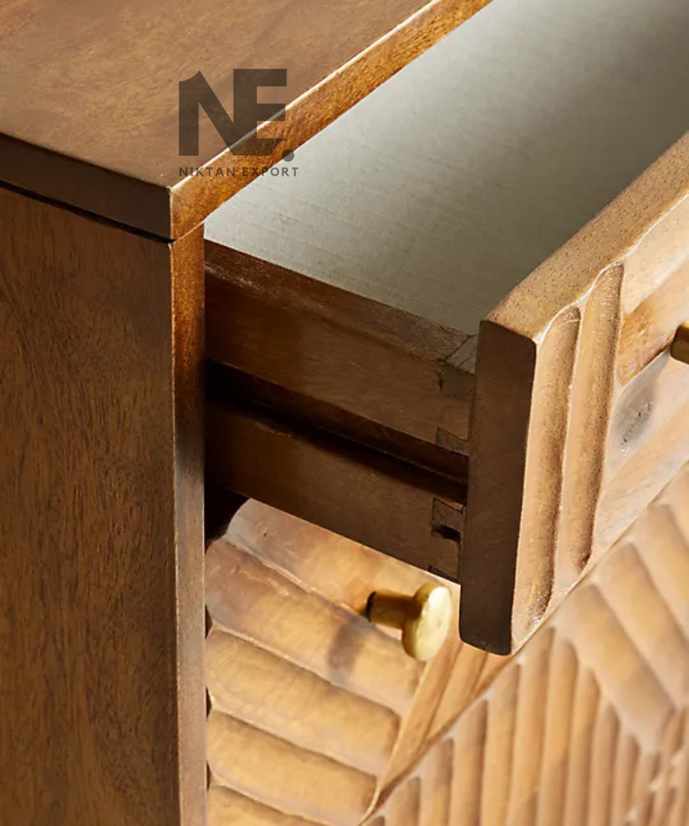 Four-drawer dresser with gold-tone knobs