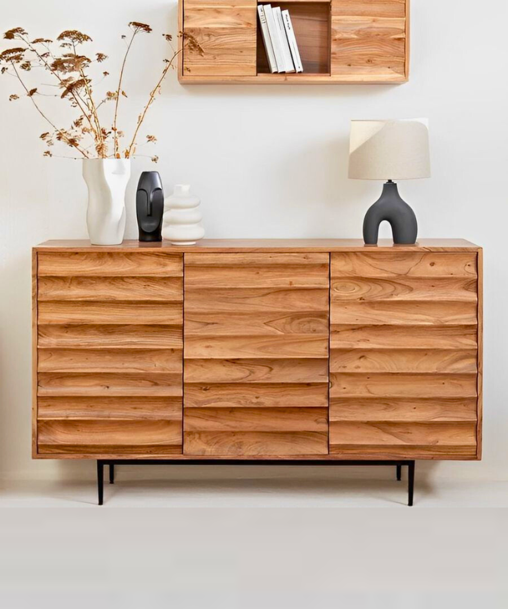 Niktan Export Acacia Wood Industrial Sideboard - NikTan Export