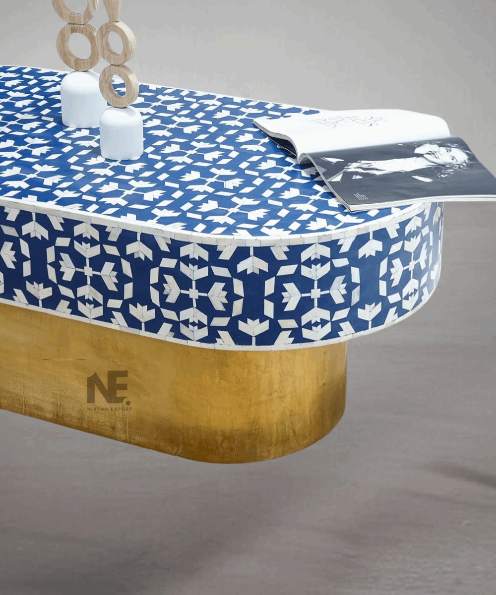 Top View of Floral Inlay Design