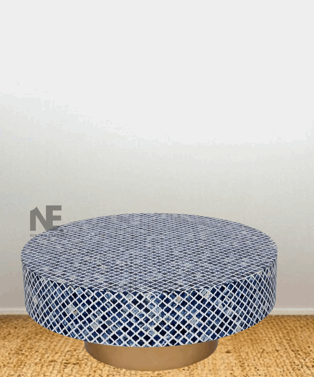 Hand-laid camel bone inlay geometric design