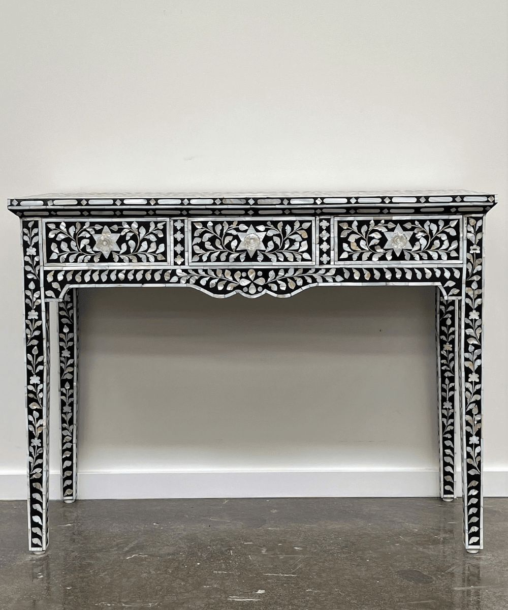 Niktan Export Mother of Pearl Inlay Console Elegant Handcrafted Hall Table - NikTan Export