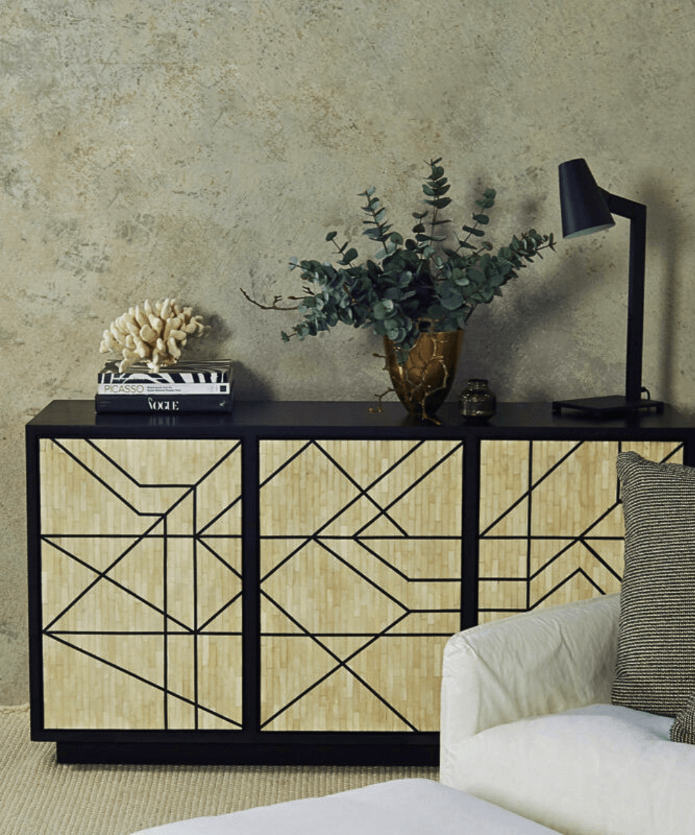 Niktan Export Elegant Abstract Bone Inlay Sideboard - NikTan Export