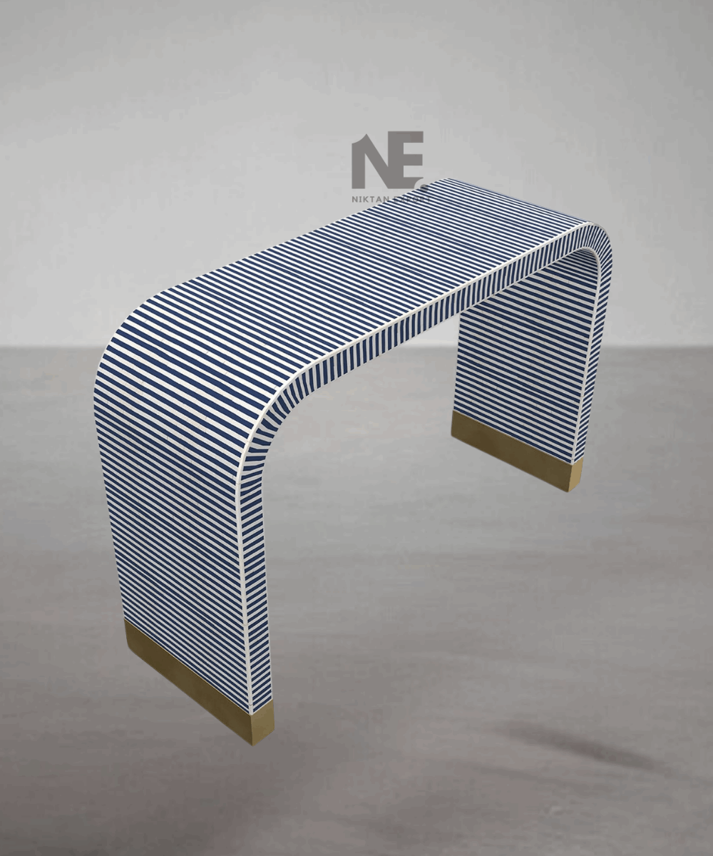 Close-up showing detailed bone and MOP inlay pattern