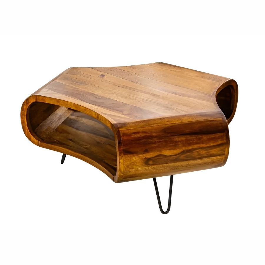 Retro Coffee Table 90cm Sheesham Rosewood Hairpin Legs