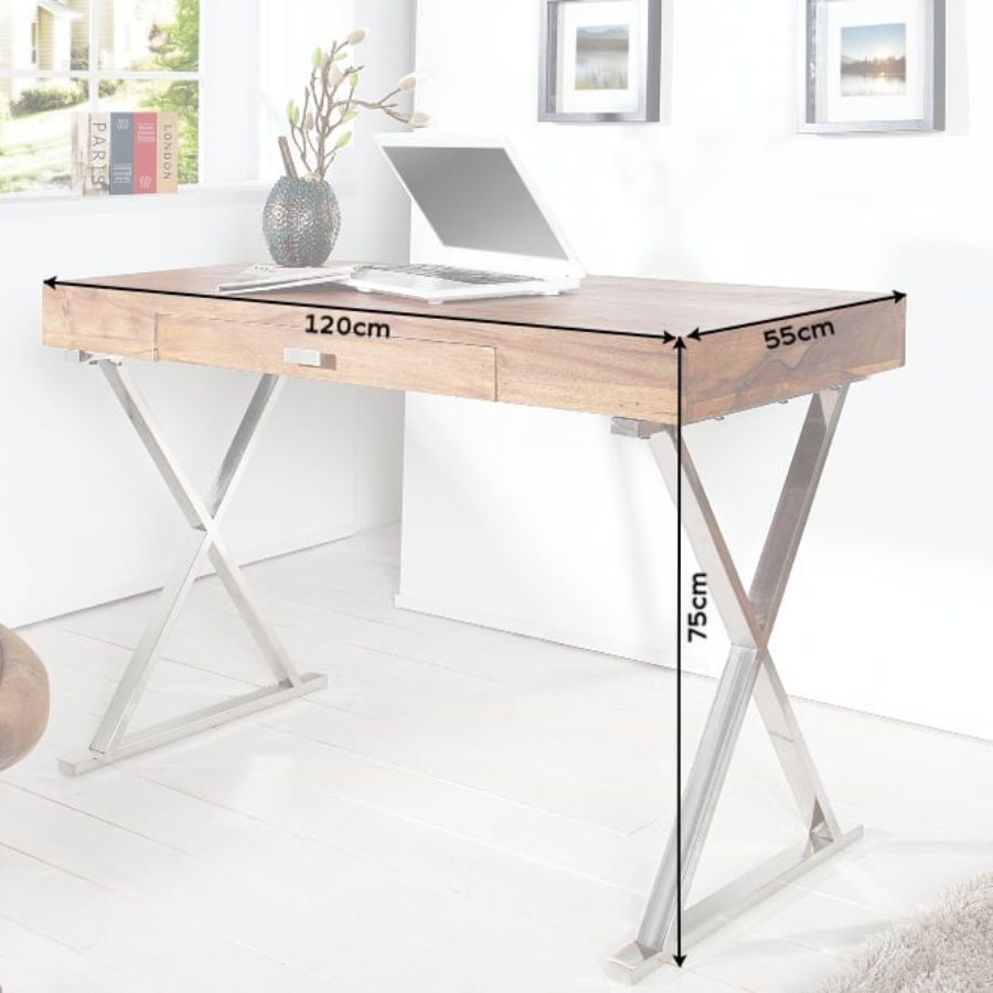 Sheesham Stone Finish Office Table 120cm