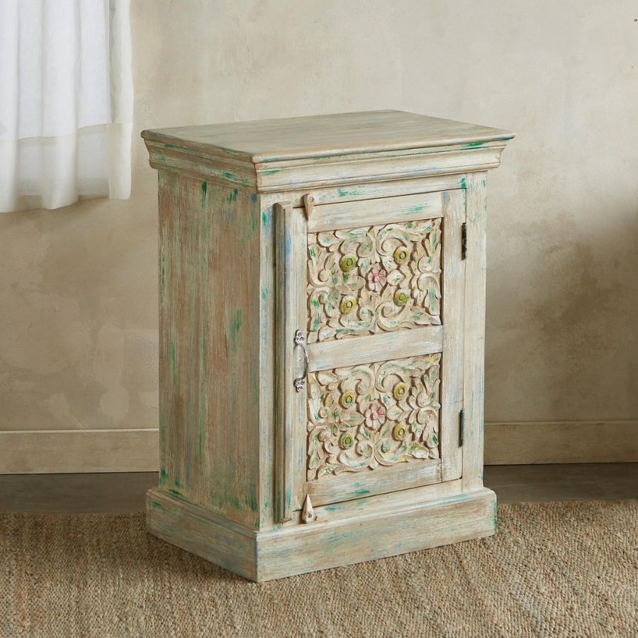 Sangariya Distressed Wooden Side Table