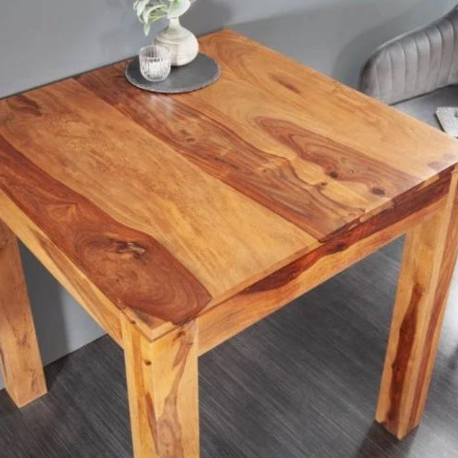 Sheesham Stone Finish Bistro Solid Dining Table PURE 70cm