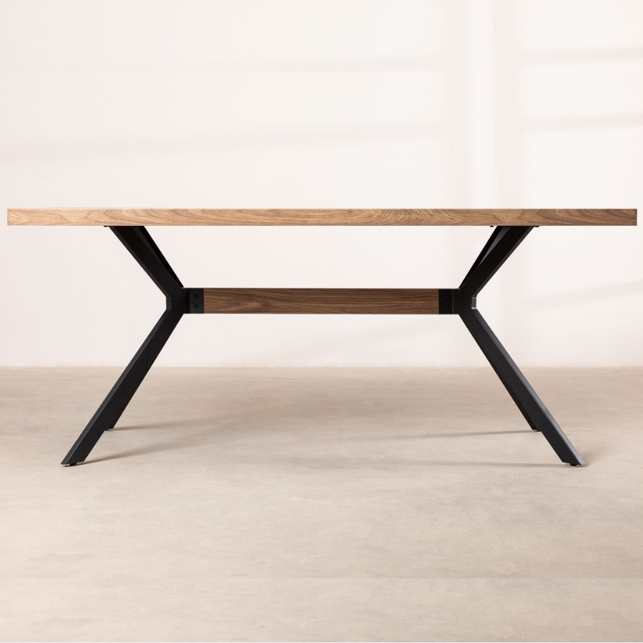 Rectangular Folding Dining Table in Solidwood and Steel (200x100 cm)