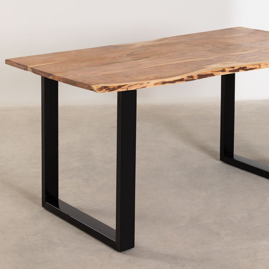 Rectangular Liveedge Dining Table in Recycled Wood