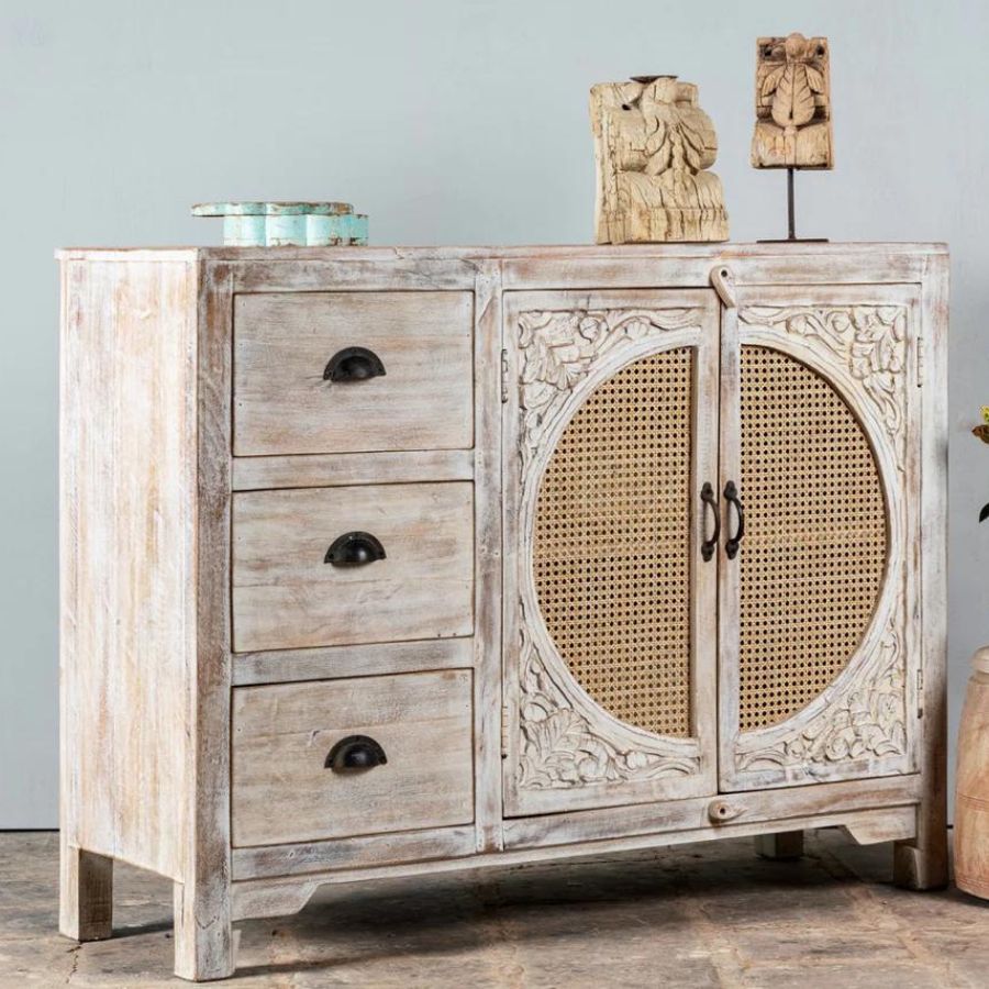 HandCarved Cane Sideboard - NikTan Export