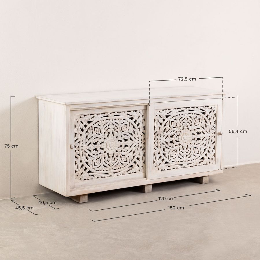 Nolei White Wood Sideboard