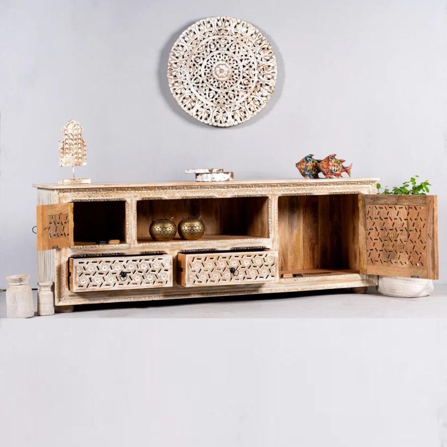 Jaali Carved Style Tv-Unit - NikTan Export